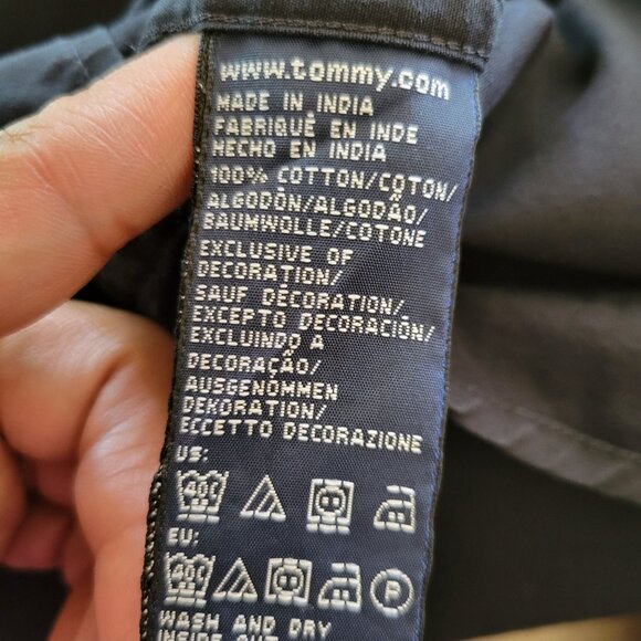 Tommy Hilfiger Mens Black Cotton Button-Up Shirt (Size XXL) - Picture 6 of 7